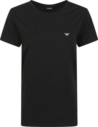 Emporio Armani Black Single-Pack Logo Crew Neck T-Shirt
