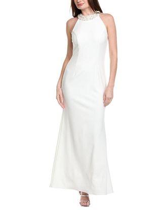 Adrianna Papell Beaded Halter Gown