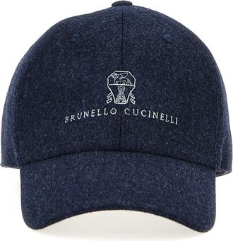 Brunello Cucinelli Dark Blue Logo Baseball Cap