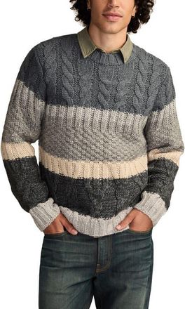 Lucky Brand Cable Stitch Sweater in Turbulence at Nordstrom, Size Xx-Large