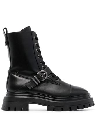 Stuart Weitzman Maverick Bedford Moto leather boots - women - Calf Leather - 39 - Black