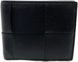 Bottega Veneta Black Green Leather Wallet (Bi-Fold) (Pre-Owned)