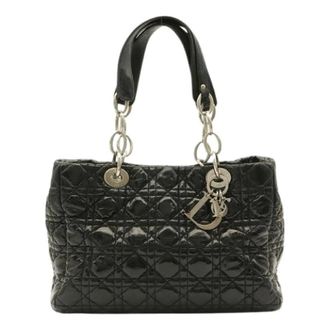 Dior Pre-owned Lady Patent Tote Bag - Dames - Pre-owned - Zwart - Maat: ONE Size Leer