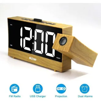 OEM Radiosveglia Con Proiettore Da Soffitto, Doppia Sveglia, Ampio Schermo Led, Funzione Snooze E 2 Porte Di Ricarica Usb