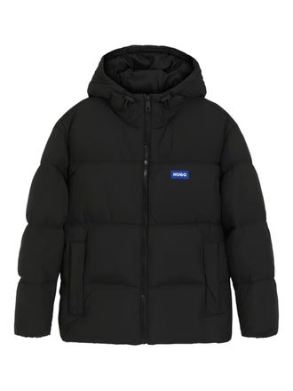 HUGO BOSS logo-patch padded jacket - Black