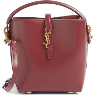 Saint Laurent Mini Le 37 Leather Bucket Bag in New Dark Bordeaux at Nordstrom