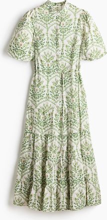 H&M Langes Baumwollkleid - Weiss/Gebl&uuml;mt