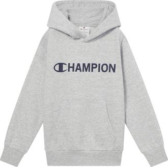 Champion Boys Long Sleeve T-Shirt, Crewneck, 100% Cotton Organic Jersey, with Graphic Logo, Relax fit Grey