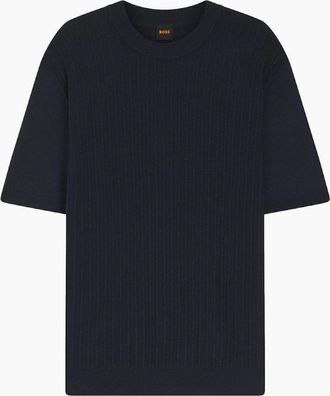 HUGO BOSS Mens BOSS Orange Kajordino Sweater 404 Dk Blue - Black - Size: 40