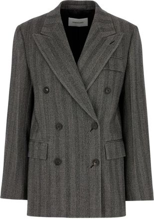 Ferragamo Maatwerk Blazer - Dames - Blazers - Grijs - S - Wol - Jassen