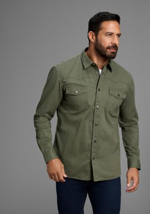 Arizona Langarmhemd ARIZONA, Herren, Gr. 35/36 (XS), N-Gr, gr&uuml;n, Obermaterial: 100% Baumwolle, unifarben, regular fit, mit Kn&ouml;pfen, Hemden Langarmhemd, im Wes