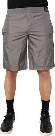 Dolce & Gabbana Mens Light Gray Nylon Elastic Waist Shorts Swimwear