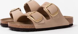 Birkenstock Womens Two Big Buckle Adjustable Sandals in Beige - Tan Leather - Size UK 5.5