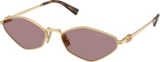 Miu Miu Light Purple Brown Geometric Ladies Sunglasses MU 56ZS 5AK20I 56
