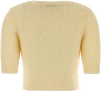 Alessandra Rich Womens Mohair Sweater Yellow Nylon Wool