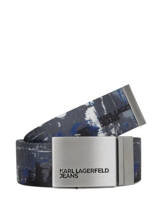 Karl Lagerfeld graffiti-print belt - men - Polyester - One Size - Grey