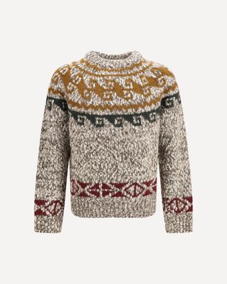 Moncler Maglione in misto lana e alpaca jacquard geometrico Man S