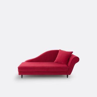 Sohome Longchair links in fluweel, Lipstick