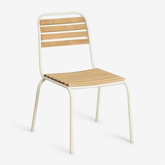 Sklum Sklum - Pack De 2 Sillas De Comedor Apilables En Acero Y Madera De Acacia Artus