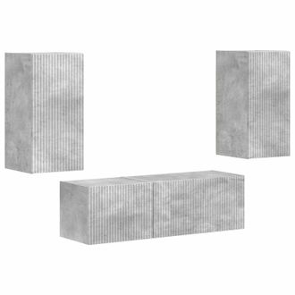 vidaXL Conjunto De Mueble Para Tv De Pared 4 Pcs Gris Concreto Vidaxl