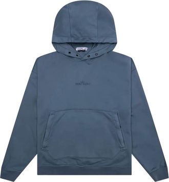 Stone Island Felpa con cappuccio e logo ricamato - Blu
