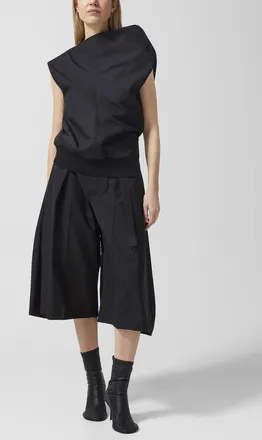 sacai Womens Cropped wide-leg wool pant