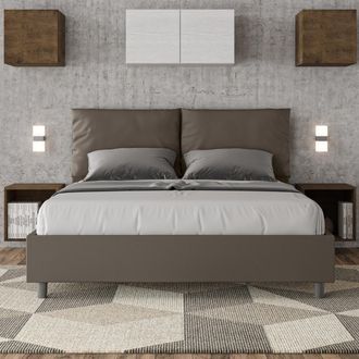 Les Tendances Les Tendances - Letto Matrimoniale Senza Rete Imbottito 160x200 Similpelle Cappuccino Antea