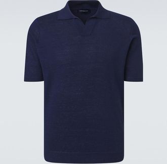 Thom Sweeney Linen and cotton polo shirt