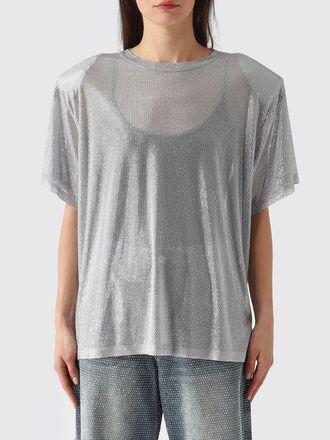 Twentyfourhaitch Top in mesh con strass