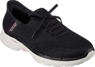 Skechers Womens Slip On Trainers in Black/Hot Pink - Size UK 3.5
