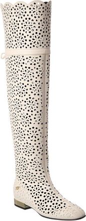 Roger Vivier Dentello Leather Knee-High Boot