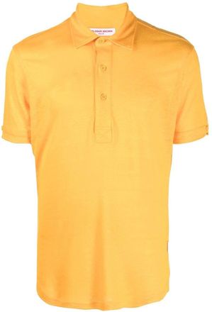 Orlebar Brown Sebastien linen polo shirt - men - Linen/Flax - M - Orange
