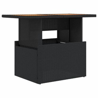 vidaXL Vidaxl - Mesa De Jard&iacute;n Rat&aacute;n Pe Y Madera De Acacia Negro 100x55x73 Cm