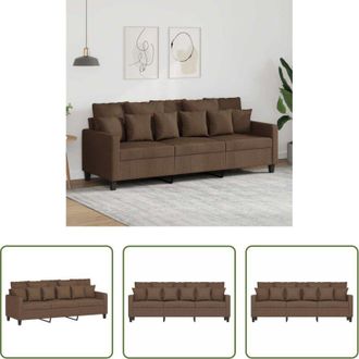 vidaXL Divano marrone - Divano a 3 Posti Marrone 180 cm in Tessuto