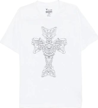 Yohji Yamamoto T-shirt in cotone con stampa grafica - Bianco