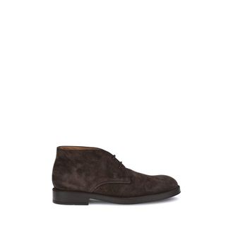 Tod's Brown Calf Leather Bos Taurus Ankle Mens Boots