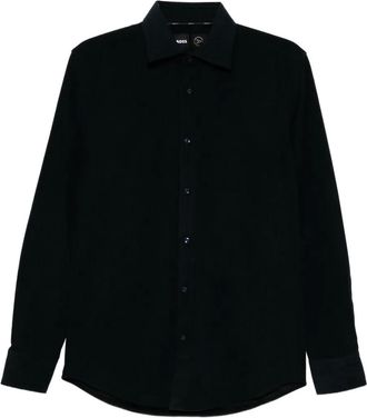 BOSS Ribfluwelen overhemd - Blauw