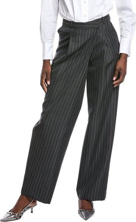 SIMKHAI Simkhai Tayler Overlap Wide Leg Wool-Blend Trouser