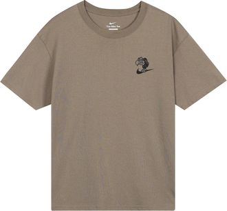 Nike Mens Nike Cartoon Printing Round Neck Short Sleeve Olive Grey T-Shirt DR8915-040