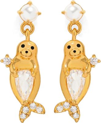 Girls Crew Seal Drop Earrings in Gold at Nordstrom