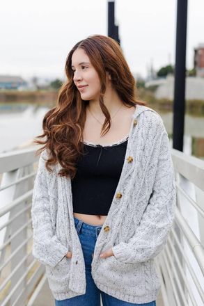 Le Lis Blanc Deux Free Spirit Oversized Long Cardigan In Heather Gray