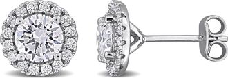 Mimi & Max Lab Grown Diamond Stud Earrings Sterling Silver 1 3/8 to 2ct TDW