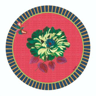 Lisa Corti Wild Rose Placemat In Geranium