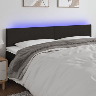 vidaXL Cabecero Con Led De Tela Negro 180x5x78/88 Cm Vidaxl