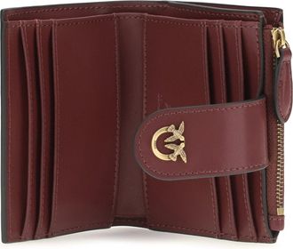 Pinko Womens Wallet Calf Leather Antique Gold Intense Currant-Antique & Purses Currant/antique