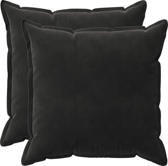 vidaXL Funda De Almohada 2 Pcs Houten Negro 55 X 55 Cm Terciopelo Vidaxl