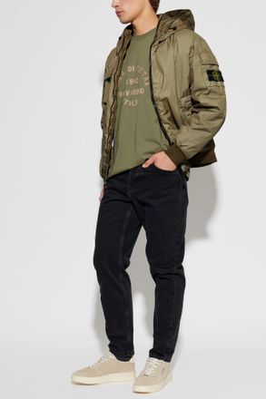 Stone Island Insulated Jacket With Hood, Mens, Green