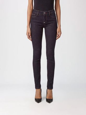 Philipp Plein Jeans skinny cropped in denim stretch con logo Hexagon
