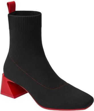 Vivaia Square-Toe Water-Repellent Heeled Boots in Black Ruby Red at Nordstrom, Size 8