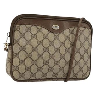 Gucci Pre-owned Cross Body Bags, female, Beige, Size: ONE SIZE Pre-owned Vintage GG Canvas Shoulder Bag